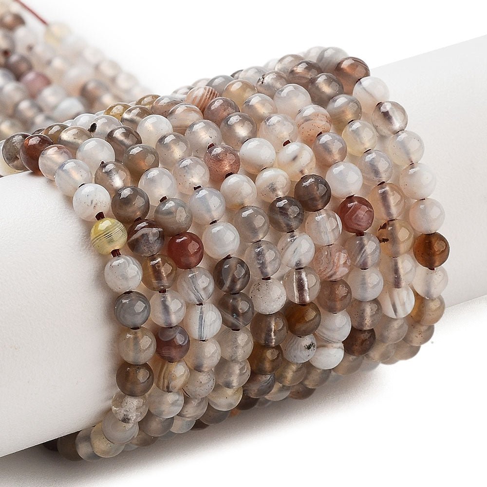 Botswana Agat – Runde (3mm) - Uniq Perler - 