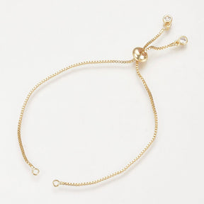 Box Kæde Armbånd Med Zirkonia – 18K Langtidsholdbar Forgyldt Messing (12cm) - Uniq Perler - 124577