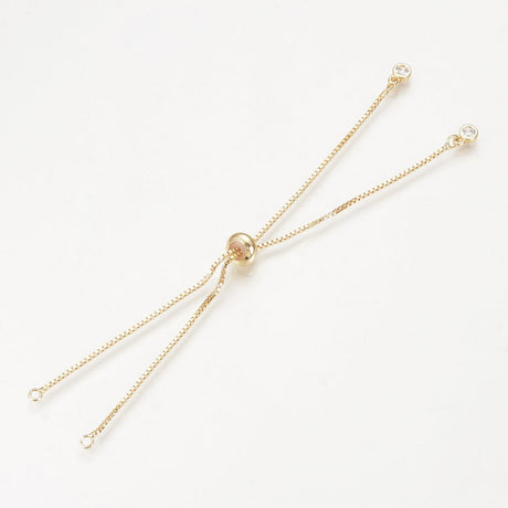 Box Kæde Armbånd Med Zirkonia – 18K Langtidsholdbar Forgyldt Messing (12cm) - Uniq Perler - 124577