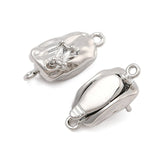 Box Lås, organisk look med zirkonia sten str 17x7 mm - Uniq Perler - 927846