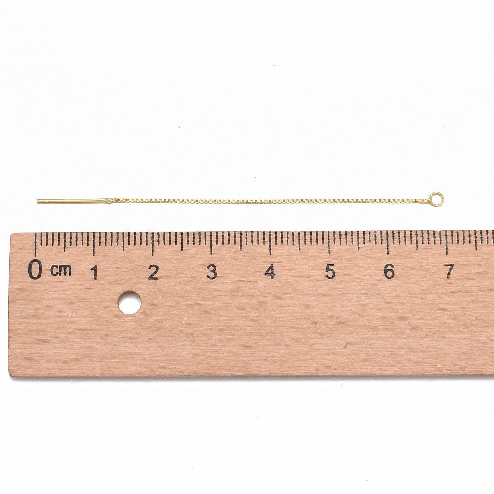 Box Ørekæde – Forgyldt 925 Sterling Sølv (70mm) - Uniq Perler - 033957745670923232246845