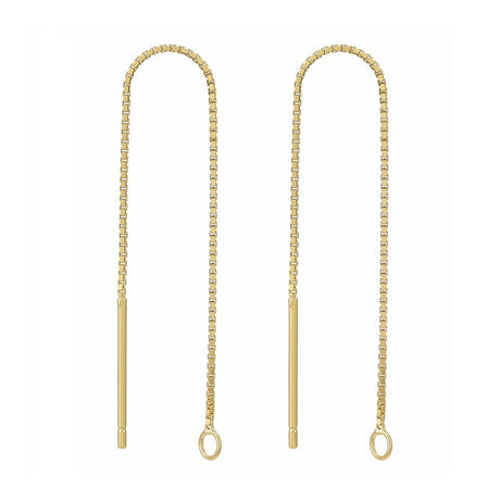 Box Ørekæde – Forgyldt 925 Sterling Sølv (70mm) - Uniq Perler - 033957745670923232246845