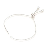 Box Slider Armbånd med Zirkonia Sten – Messing, Langtidsholdbar Platinbelagt (11.5~12cm) - Uniq Perler - 368847