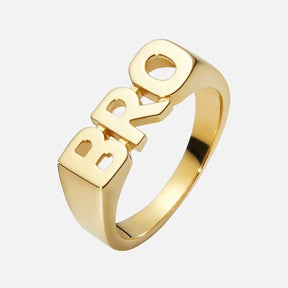 BRO Ring Aus 18K Vergoldet Stahl (Mehrere Größen) - Uniq Perler - 114633