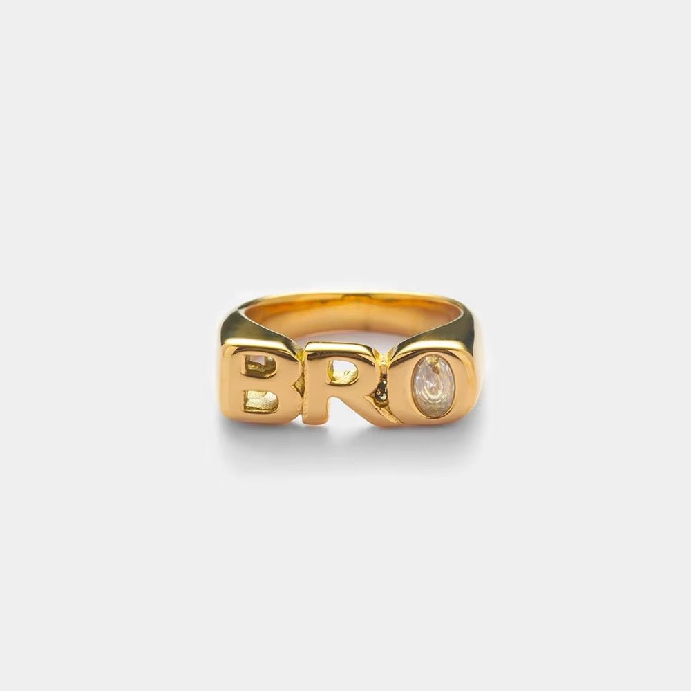 Bro Rind BRO Ring Af 18K Forgyldt Stål (Flere Størrelser) Uniq Perler