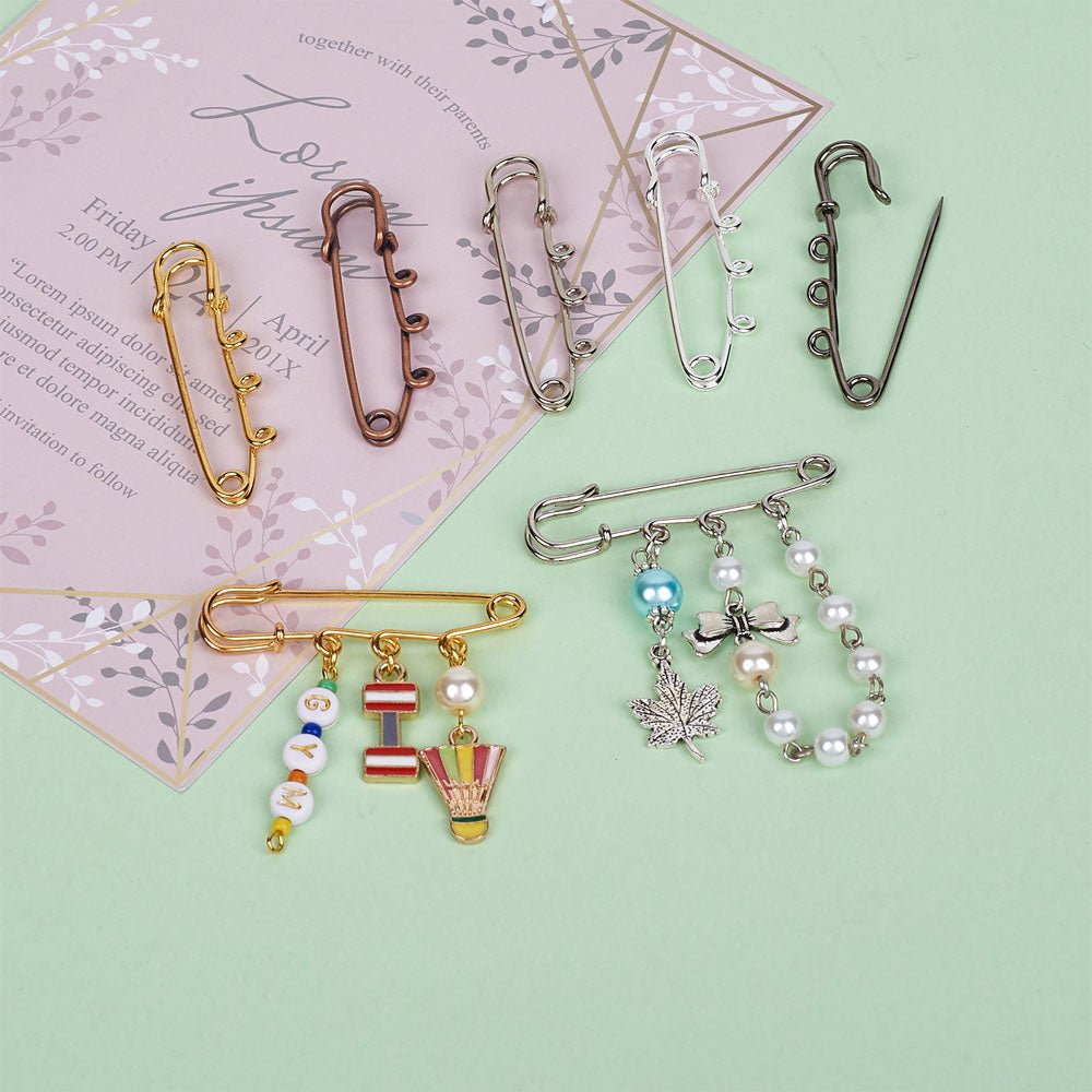 Broche Nåle – 18K Forgyldt Messing (50x15mm) 6 Stk - Uniq Perler - 119105
