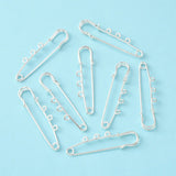 Broche Nåle – Sølvbelagt Messing (50x15mm) 6 Stk - Uniq Perler - 119103