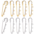 Brochenåle med Rhinsten – Mix Metalfarver (51mm, 16 stk.) - Uniq Perler - 122110