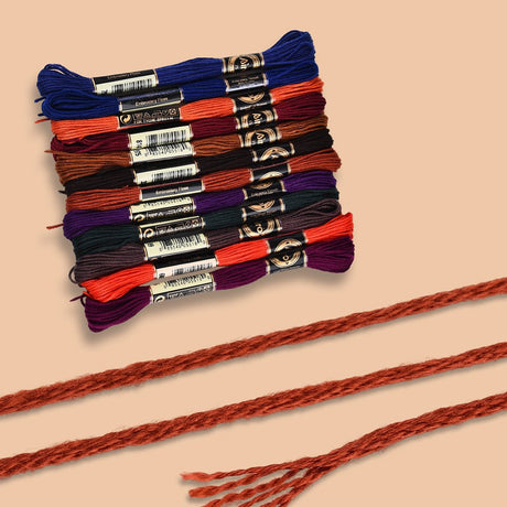 Broderigarn – Farve Mix, Polyester (0,5mm) 12 Dukker, 8m. - Uniq Perler - 126198