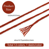 Broderigarn – Farve Mix, Polyester (0,5mm) 12 Dukker, 8m. - Uniq Perler - 126198
