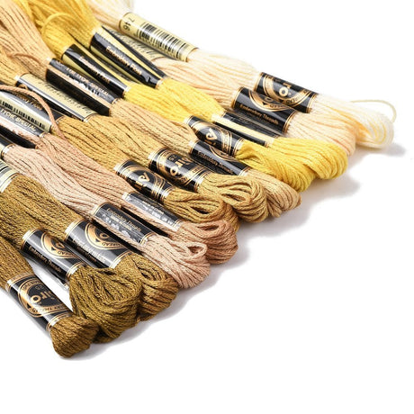 Broderigarn – Gul Gradient, Polyester (0,5mm) 12 Dukker, 8m. - Uniq Perler - 126182