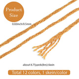 Broderigarn – Gul Gradient, Polyester (0,5mm) 12 Dukker, 8m. - Uniq Perler - 126182