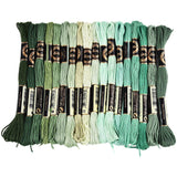 Broderigarn i Polyester – 6 - Trådet, Grøn Gradient (18 Dukker, 8m) - Uniq Perler - 