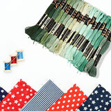 Broderigarn i Polyester – 6 - Trådet, Grøn Gradient (18 Dukker, 8m) - Uniq Perler - 