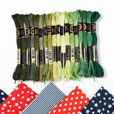 Broderigarn i Polyester – 6 - Trådet, Grøn/lime Gradient (18 Dukker, 8m) - Uniq Perler - 