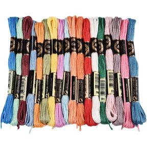 Embroidery thread in Polyester – 6 - Stranded, Mixed Colors (18 Skeins, 8m) - Uniq Perler - 