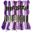 Broderigarn – Lilla Gradient, Polyester (0,5mm), 12 dukker, 8m. - Uniq Perler - 126187