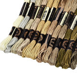 Broderigarn – Olivengrøn Gradient, Polyester (0,5-1mm), 12 Dukker, 8m - Uniq Perler - 126176