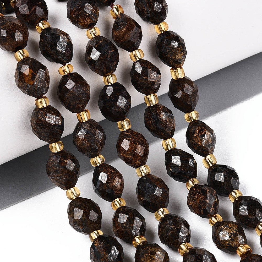 Bronzit Perler – Facetterede Ovale (8~9x6~8mm) - Uniq Perler - 