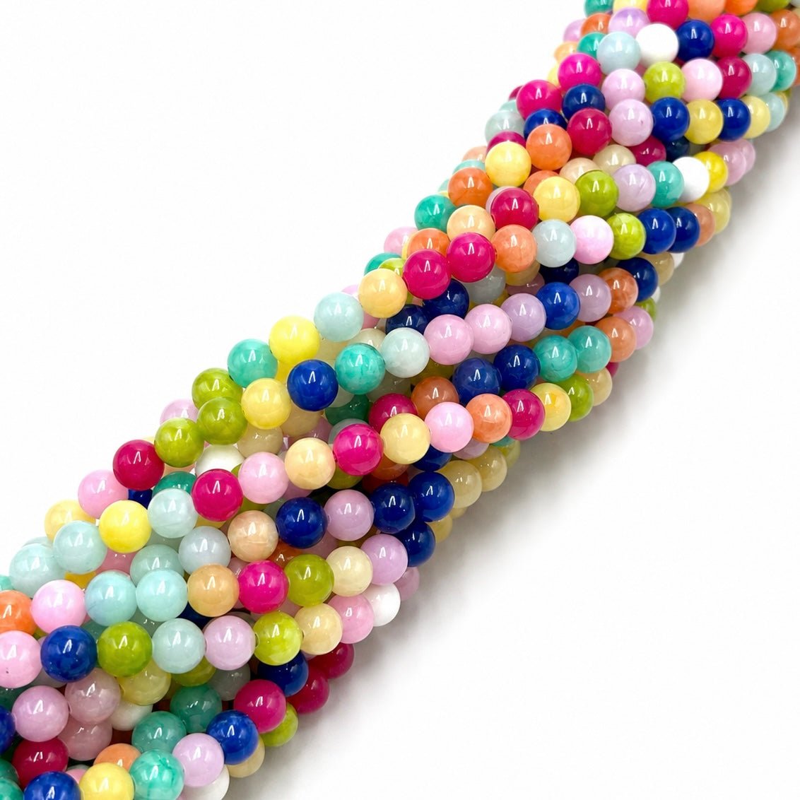 Bubble Gum Jade - Farve Mix, Runde, (6mm) - Uniq Perler - 355847