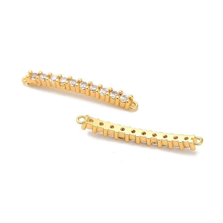 Buet Rektangel Mellemled – Zirkonia sten - 18K langtidsholdbar belægning (26mm) - Uniq Perler - 