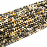 Bumblebee Jaspis – Gul/Sort, Runde Facetteret (4mm) - Uniq Perler - 7356700