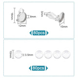 Cabochon Sæt – Øreklips Til Cabochon, Rustfrit Stål, 80 Dele - Uniq Perler - 114899