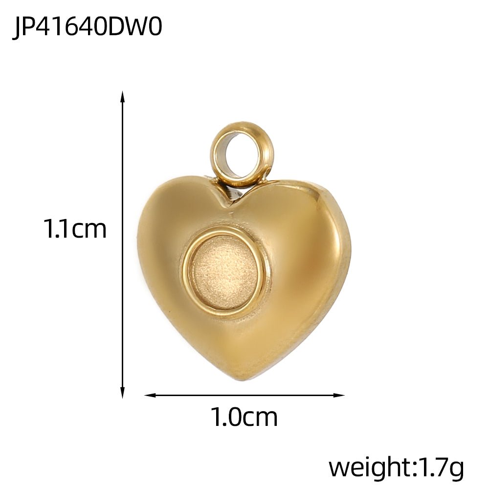 Cabochon Anhänger in Vergoldet wasserdichtem Stahl – (11x12mm) - Uniq Perler - 