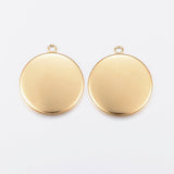 Cabochon Vedhæng i Forgyldt Vandfast Stål – (20mm) 4 stk - Uniq Perler - 