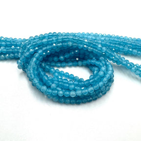 Cat Eye – Blau, facettiert (3mm) - Uniq Perler - 58108