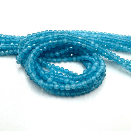 Cat Eye – Blå, Facetteret (3mm) - Uniq Perler - 58108