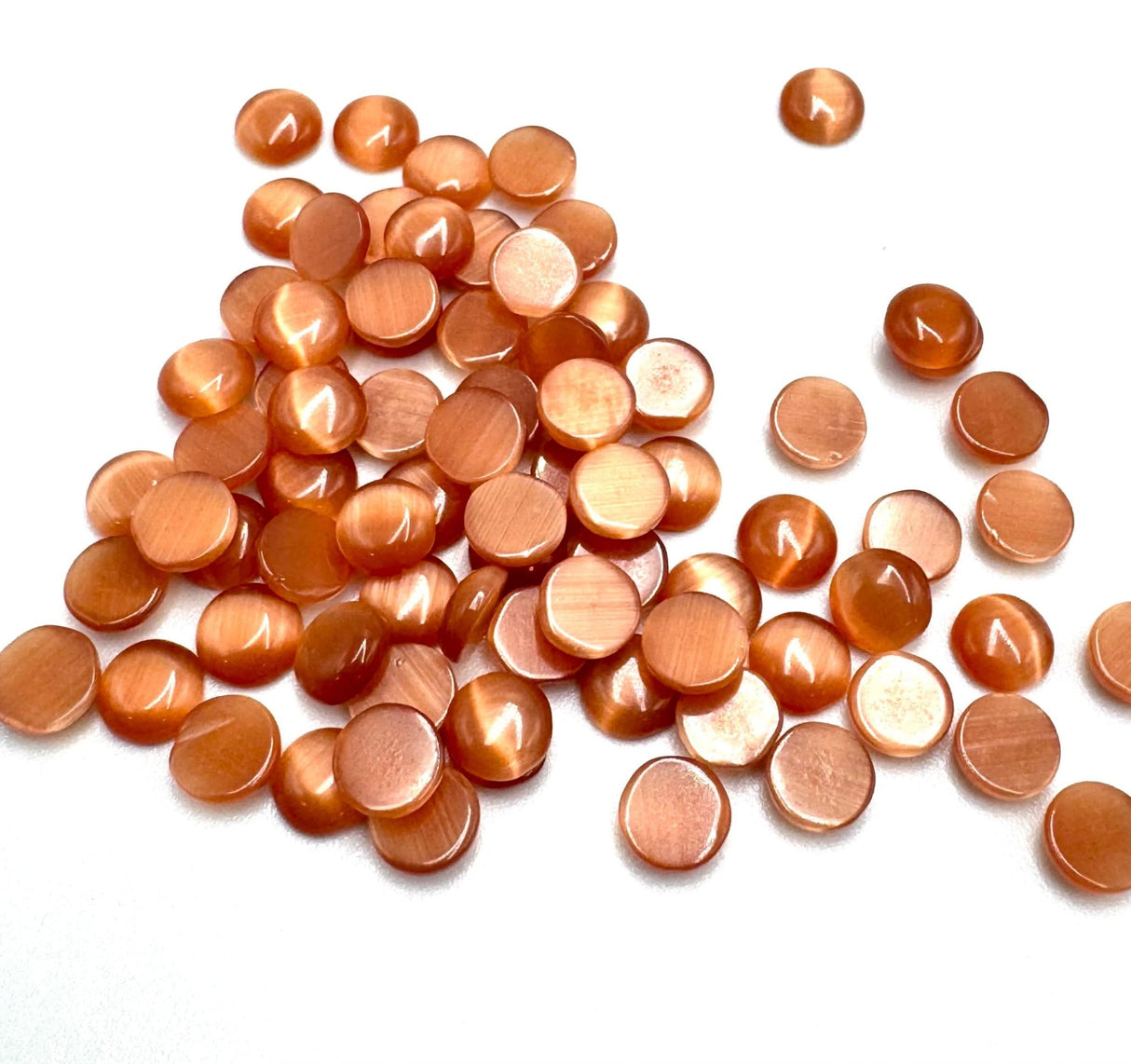Cat Eye Cabochons – Brun/Orange (6mm) 20 Stk - Uniq Perler - 114886