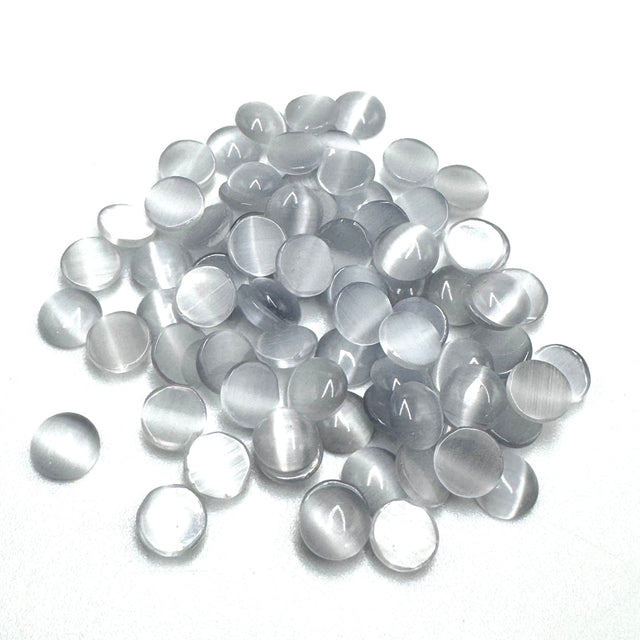 Cat Eye Cabochons – Grå (6mm) 20 Stk - Uniq Perler - 114890