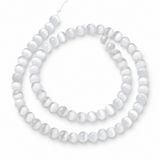Cat Eye – Hvid/Klar, Runde (6mm) - Uniq Perler - 112933