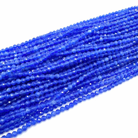 Cat Eye – Kongeblå, Facetteret (3mm) - Uniq Perler - 331085