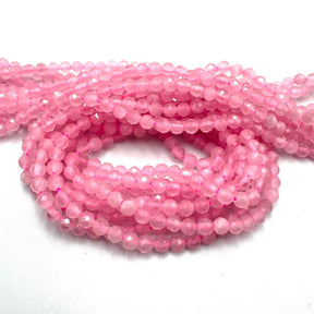 Cat Eye - Light Pink, Faceted, (3mm) - Uniq Perler - 567900