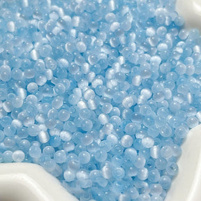 Cat Eye Beads – Blue, Glass (4x3mm) 150 pcs - Uniq Perler - 457710