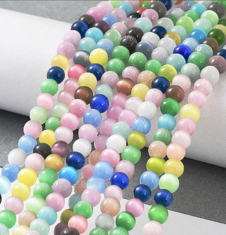 Cat Eye Perler – Farve Mix, Rund (4mm) - Uniq Perler - 111915