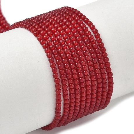 Cat Eye – Rød, Rund (2mm) - Uniq Perler - 115197