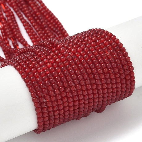 Cat Eye – Rød, Rund (2mm) - Uniq Perler - 115197