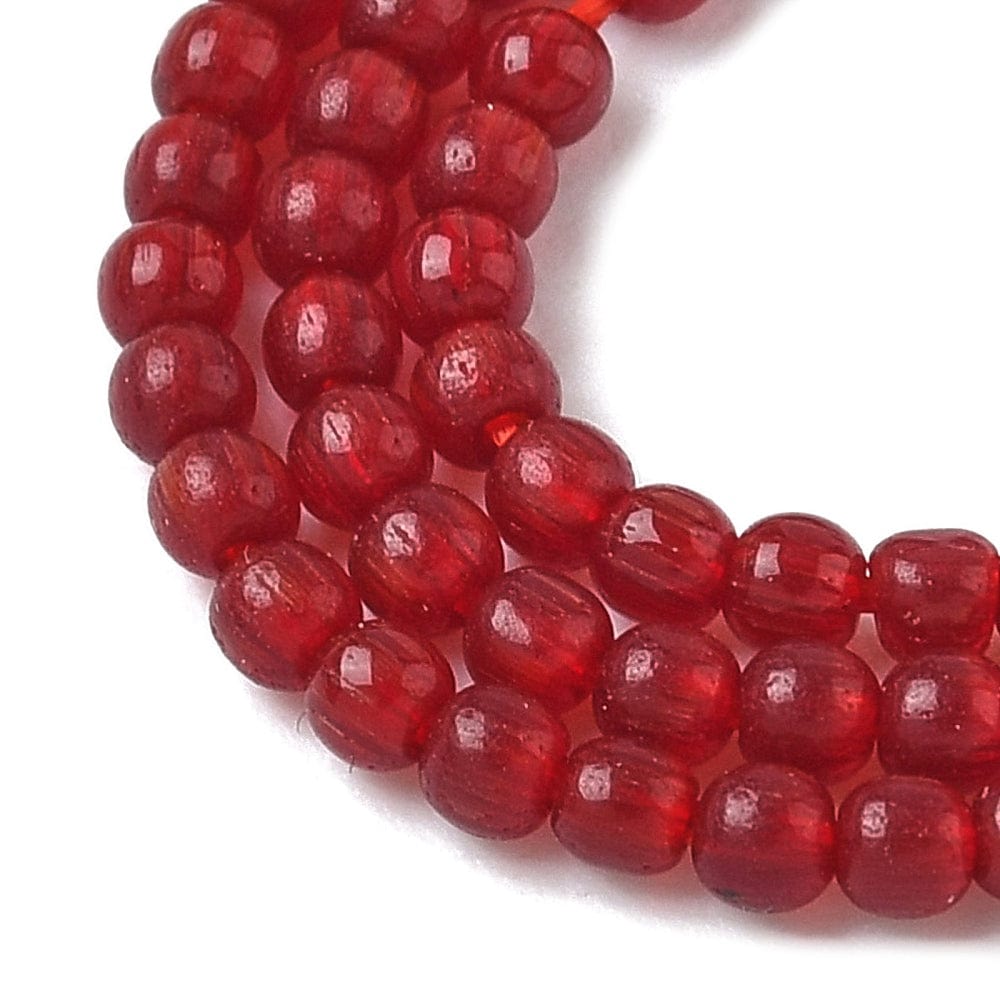 Cat Eye – Rød, Rund (2mm) - Uniq Perler - 115197