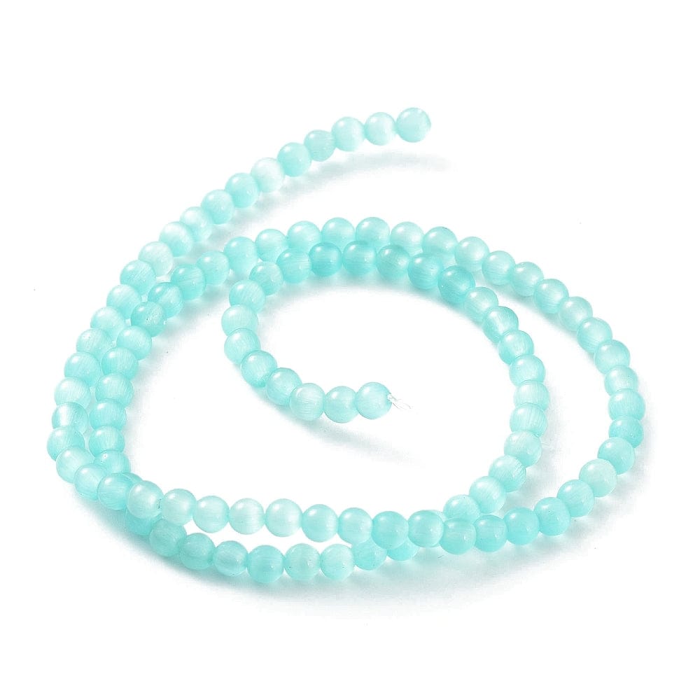 Cat Eye - Turkis (4mm) - Uniq Perler - 115832