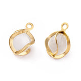 Cat Eye Vedhæng – 18K Forgyldt Stål, Tvistet (11,5x8x7mm), 4 Stk - Uniq Perler - 112713