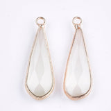 Cat Eye Vedhæng – Dråbeformet, Facetteret (36x12mm) - Uniq Perler - 113146