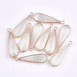 Cat Eye Vedhæng – Dråbeformet, Facetteret (36x12mm) - Uniq Perler - 113146