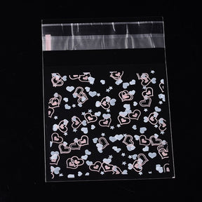 Cellofanposer Med hjerter(10x7cm), 100 Stk - Uniq Perler - 117059