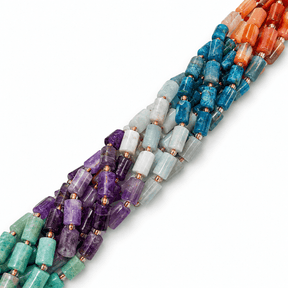 Chakra Naturstensperler - Tøndeformet (6-7.5x9-11mm) - Uniq Perler - 429843