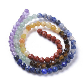 Chakra Perlen, 4 mm facettierte Perlen - Uniq Perler - 115144