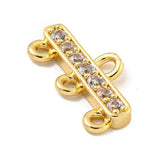 Chandelier Mellemled Med Kubisk Zirkonia – Langtidsholdbar 14K Forgyldt Messing (9x17x2,5mm) 2 Stk - Uniq Perler - 119078