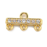 Chandelier Mellemled Med Kubisk Zirkonia – Langtidsholdbar 14K Forgyldt Messing (9x17x2,5mm) 2 Stk - Uniq Perler - 119078